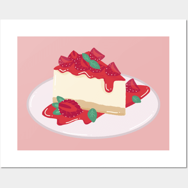 strawberry cheesecake Wall Art by kamonnakrob